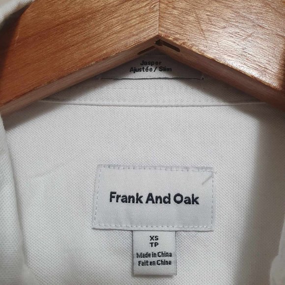 Frank and Oak The Jasper Stretch Slim Oxford Shirt - XS - Bright White - Picture 3 of 5